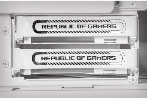 ASUS ROG Hyperion GR701 White EATX Gaming Case  High Airflow Design  Tool Free Side Panels  Pre Installed 4x140mm Fans  Supports 420mm Radiators  Built in GPU Holder  Front USB C  2 Year Warranty