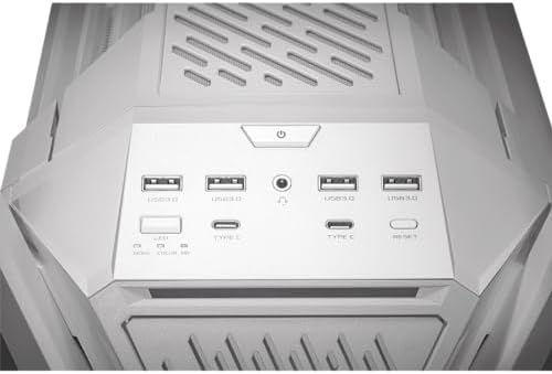 ASUS ROG Hyperion GR701 White EATX Gaming Case  High Airflow Design  Tool Free Side Panels  Pre Installed 4x140mm Fans  Supports 420mm Radiators  Built in GPU Holder  Front USB C  2 Year Warranty