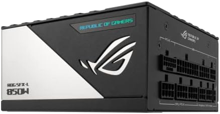 ASUS ROG Loki SFX L 850W Platinum  Fully Modular Power Supply  80  Platinum  Lambda A Certified  120mm PWM ARGB Fan  Aura Sync  ATX 3 0 Compatible  PCIe 5 0 Ready  10 Year Warranty 