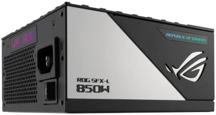 ASUS ROG Loki SFX L 850W Platinum  Fully Modular Power Supply  80  Platinum  Lambda A Certified  120mm PWM ARGB Fan  Aura Sync  ATX 3 0 Compatible  PCIe 5 0 Ready  10 Year Warranty 