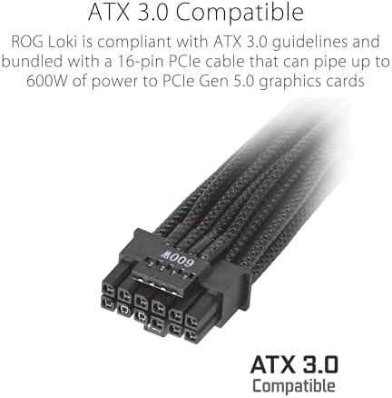 ASUS ROG Loki SFX L 850W Platinum  Fully Modular Power Supply  80  Platinum  Lambda A Certified  120mm PWM ARGB Fan  Aura Sync  ATX 3 0 Compatible  PCIe 5 0 Ready  10 Year Warranty 