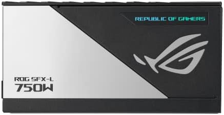 ASUS ROG Loki SFX L 850W Platinum  Fully Modular Power Supply  80  Platinum  Lambda A Certified  120mm PWM ARGB Fan  Aura Sync  ATX 3 0 Compatible  PCIe 5 0 Ready  10 Year Warranty 