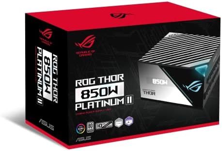 ASUS ROG Loki SFX L 850W Platinum  Fully Modular Power Supply  80  Platinum  Lambda A Certified  120mm PWM ARGB Fan  Aura Sync  ATX 3 0 Compatible  PCIe 5 0 Ready  10 Year Warranty 