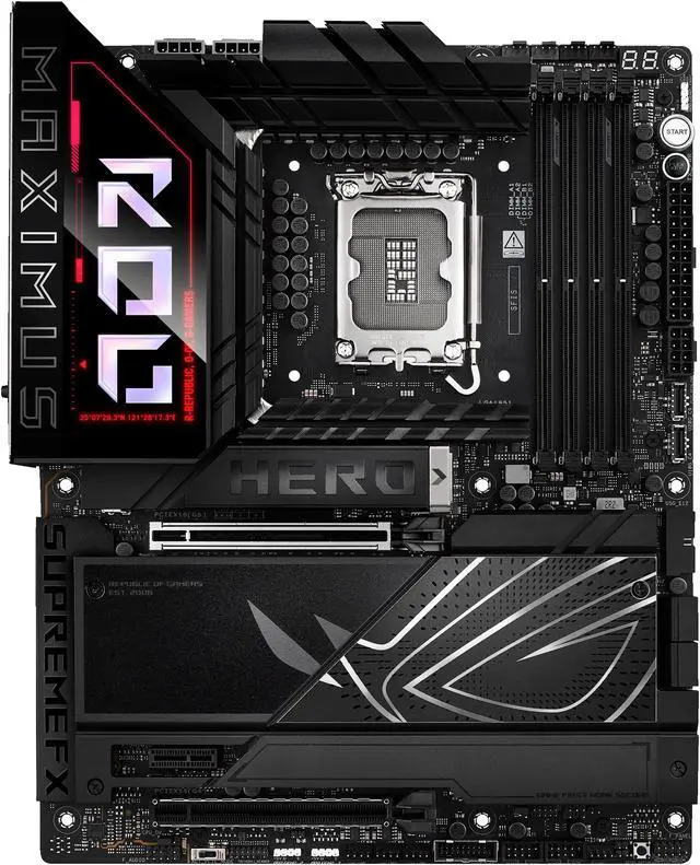 ASUS ROG MAXIMUS Z890 HERO Intel  Z890 LGA 1851 ATX motherboard  Advanced AI PC ready  22 2 1 2 stages  DDR5  WiFi 7  3x PCIe  5 0 M 2  Thunderbolt  4  USB Type C   AI Overclocking/Cooling/Networking