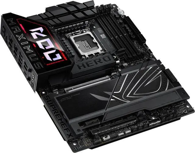 ASUS ROG MAXIMUS Z890 HERO Intel  Z890 LGA 1851 ATX motherboard  Advanced AI PC ready  22 2 1 2 stages  DDR5  WiFi 7  3x PCIe  5 0 M 2  Thunderbolt  4  USB Type C   AI Overclocking/Cooling/Networking