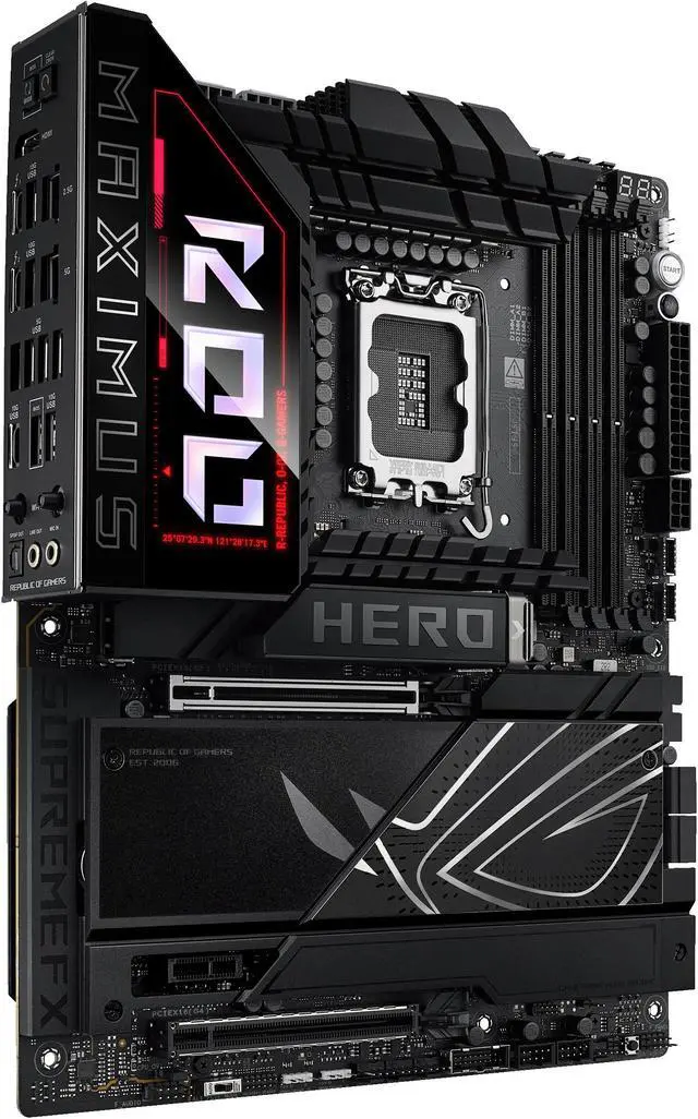 ASUS ROG MAXIMUS Z890 HERO Intel  Z890 LGA 1851 ATX motherboard  Advanced AI PC ready  22 2 1 2 stages  DDR5  WiFi 7  3x PCIe  5 0 M 2  Thunderbolt  4  USB Type C   AI Overclocking/Cooling/Networking