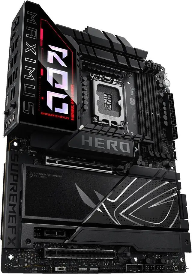 ASUS ROG MAXIMUS Z890 HERO Intel  Z890 LGA 1851 ATX motherboard  Advanced AI PC ready  22 2 1 2 stages  DDR5  WiFi 7  3x PCIe  5 0 M 2  Thunderbolt  4  USB Type C   AI Overclocking/Cooling/Networking