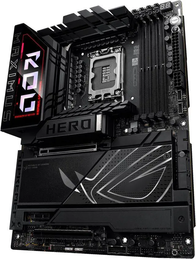 ASUS ROG MAXIMUS Z890 HERO Intel  Z890 LGA 1851 ATX motherboard  Advanced AI PC ready  22 2 1 2 stages  DDR5  WiFi 7  3x PCIe  5 0 M 2  Thunderbolt  4  USB Type C   AI Overclocking/Cooling/Networking