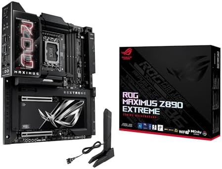 ASUS ROG MAXIMUS Z890 EXTREME Intel  Z890 LGA 1851 E ATX motherboard  Advanced AI PC ready  24 2 1 2 stages  DDR5  WiFi7  2 5G/10G LAN  PCIe  5 0 M 2  Thunderbolt  5  USB Type C   AI OC  5  LCD Screen