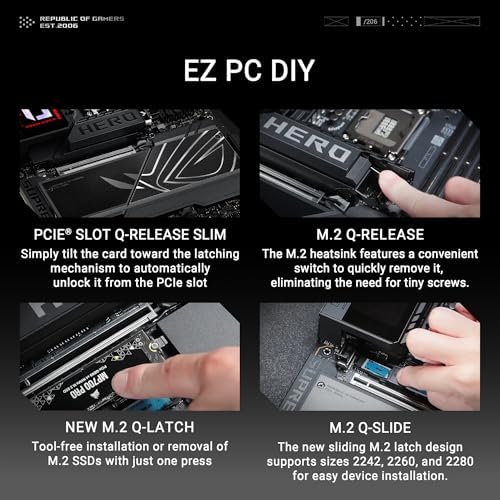 ASUS ROG Maximus Z890 Hero Intel  Z890 LGA 1851 ATX Motherboard  Advanced AI PC Ready  22 2 1 2 Stages  DDR5  WiFi 7  3X PCIe  5 0 M 2  Thunderbolt  4  USB Type C   AI Overclocking/Cooling/Networking