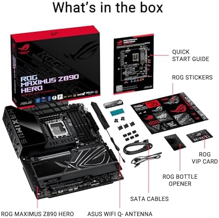 ASUS ROG Maximus Z890 Hero Intel  Z890 LGA 1851 ATX Motherboard  Advanced AI PC Ready  22 2 1 2 Stages  DDR5  WiFi 7  3X PCIe  5 0 M 2  Thunderbolt  4  USB Type C   AI Overclocking/Cooling/Networking