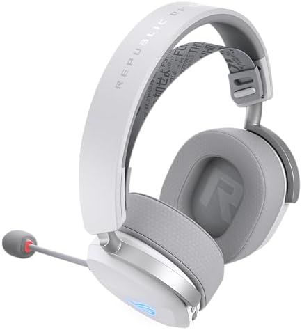 ASUS ROG Pelta Wireless Gaming Headset with Detachable Mic   Tri Mode  BT  2 4GHz  USB C  50mm Titanium Plated Drivers  70Hr Battery  Ergonomic  Lightweight  for PC  PS5  PS4  Switch  Mobile   White