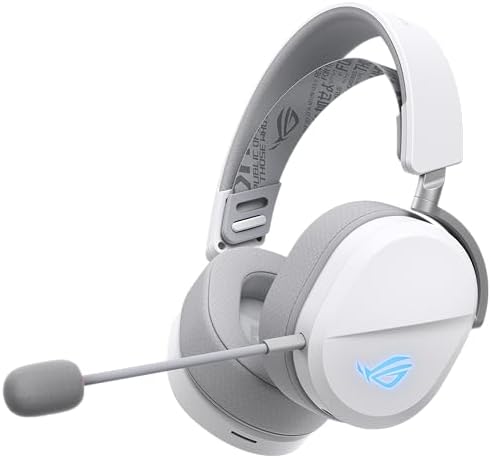 ASUS ROG Pelta Wireless Gaming Headset with Detachable Mic   Tri Mode  BT  2 4GHz  USB C  50mm Titanium Plated Drivers  70Hr Battery  Ergonomic  Lightweight  for PC  PS5  PS4  Switch  Mobile   White