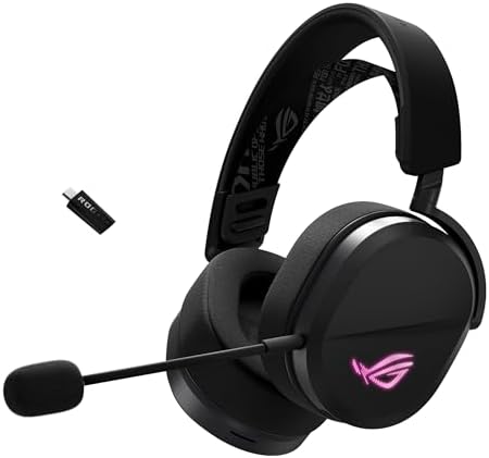 ASUS ROG Pelta Wireless Gaming Headset with Detachable Mic   Tri Mode  BT  2 4GHz  USB C  50mm Titanium Plated Drivers  70Hr Battery  Ergonomic  Lightweight  for PC  PS5  PS4  Switch  Mobile   White