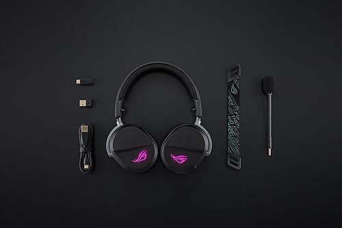 ASUS ROG Pelta Wireless Gaming Headset with Detachable Mic   Tri Mode  BT  2 4GHz  USB C  50mm Titanium Plated Drivers  70Hr Battery  Ergonomic  Lightweight  for PC  PS5  PS4  Switch  Mobile   Black