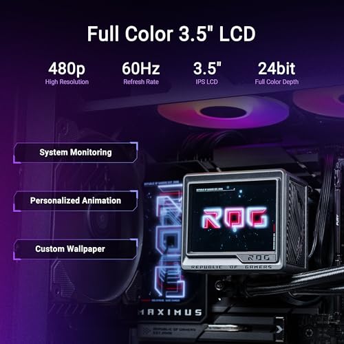 ASUS ROG RYUJIN III 360 ARGB EXTREME all in one AIO CPU liquid cooler  AMD Ryzen 9000 & Intel  Core  Ultra Ready  Asetek Gen8 V2 pump; high airflow static pressure magnetic fans; customizable 3 5 LCD