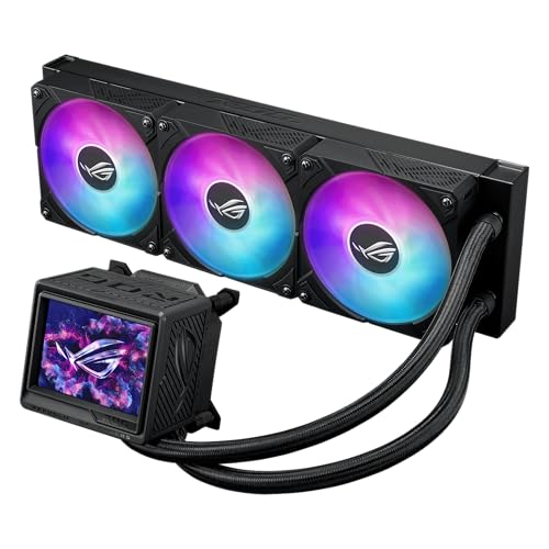 ASUS ROG RYUJIN III 360 ARGB EXTREME all in one AIO CPU liquid cooler  AMD Ryzen 9000 & Intel  Core  Ultra Ready  Asetek Gen8 V2 pump; high airflow static pressure magnetic fans; customizable 3 5 LCD