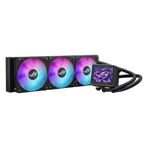 ASUS ROG RYUJIN III 360 ARGB EXTREME all in one AIO CPU liquid cooler  AMD Ryzen 9000 & Intel  Core  Ultra Ready  Asetek Gen8 V2 pump; high airflow static pressure magnetic fans; customizable 3 5 LCD