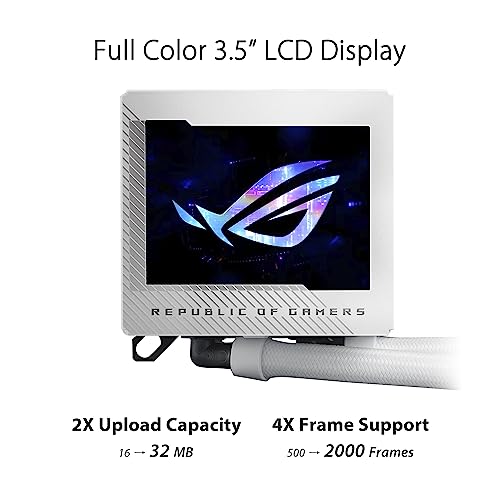 ASUS ROG RYUJIN III 360 ARGB EXTREME all in one AIO CPU liquid cooler  AMD Ryzen 9000 & Intel  Core  Ultra Ready  Asetek Gen8 V2 pump; high airflow static pressure magnetic fans; customizable 3 5 LCD