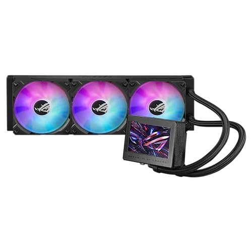 ASUS ROG RYUJIN III 360 ARGB EXTREME all in one AIO CPU liquid cooler  AMD Ryzen 9000 & Intel  Core  Ultra Ready  Asetek Gen8 V2 pump; high airflow static pressure magnetic fans; customizable 3 5 LCD
