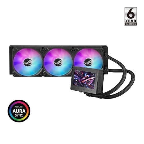 ASUS ROG RYUJIN III 360 ARGB EXTREME all in one AIO CPU liquid cooler  AMD Ryzen 9000 & Intel  Core  Ultra Ready  Asetek Gen8 V2 pump; high airflow static pressure magnetic fans; customizable 3 5 LCD