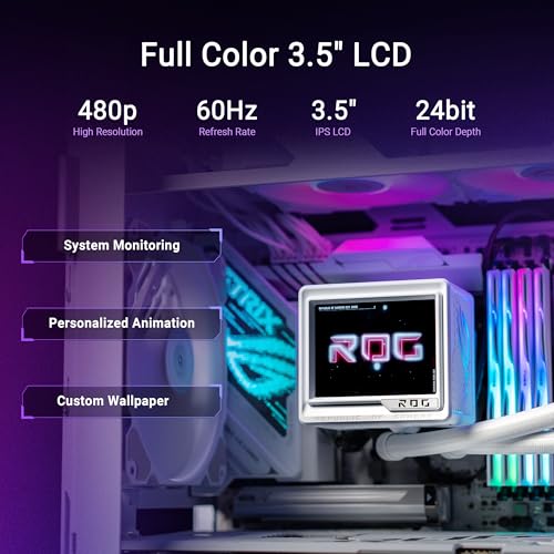 ASUS ROG RYUJIN III 360 ARGB EXTREME all in one AIO CPU liquid cooler  AMD Ryzen 9000 & Intel  Core  Ultra Ready  Asetek Gen8 V2 pump; high airflow static pressure magnetic fans; customizable 3 5 LCD