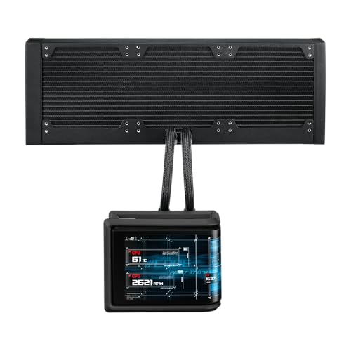 ASUS ROG RYUO IV SLC 360 ARGB All in one CPU Liquid Cooler Shortened tubing  Curved 6 67 inch AMOLED Display Supports 3D Effect Video or Customized System Information  6 Year Warranty