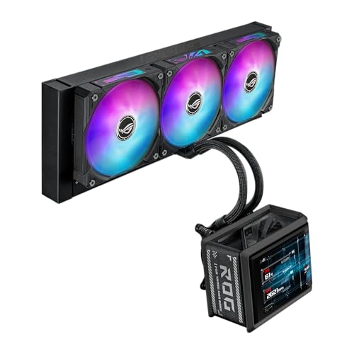 ASUS ROG RYUO IV SLC 360 ARGB All in one CPU Liquid Cooler Shortened tubing  Curved 6 67 inch AMOLED Display Supports 3D Effect Video or Customized System Information  6 Year Warranty