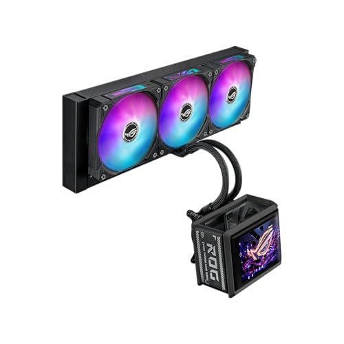 ASUS ROG RYUO IV SLC 360 ARGB All in one CPU Liquid Cooler Shortened tubing  Curved 6 67 inch AMOLED Display Supports 3D Effect Video or Customized System Information  6 Year Warranty
