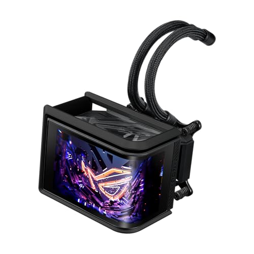 ASUS ROG RYUO IV SLC 360 ARGB All in one CPU Liquid Cooler Shortened tubing  Curved 6 67 inch AMOLED Display Supports 3D Effect Video or Customized System Information  6 Year Warranty