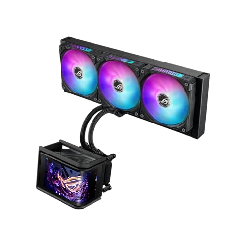 ASUS ROG RYUO IV SLC 360 ARGB All in one CPU Liquid Cooler Shortened tubing  Curved 6 67 inch AMOLED Display Supports 3D Effect Video or Customized System Information  6 Year Warranty
