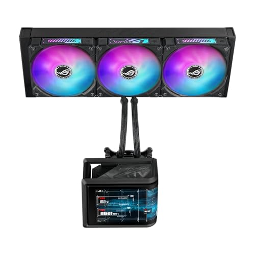 ASUS ROG RYUO IV SLC 360 ARGB All in one CPU Liquid Cooler Shortened tubing  Curved 6 67 inch AMOLED Display Supports 3D Effect Video or Customized System Information  6 Year Warranty