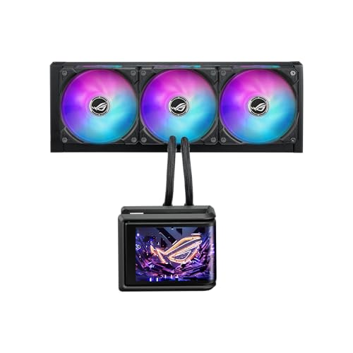 ASUS ROG RYUO IV SLC 360 ARGB All in one CPU Liquid Cooler Shortened tubing  Curved 6 67 inch AMOLED Display Supports 3D Effect Video or Customized System Information  6 Year Warranty