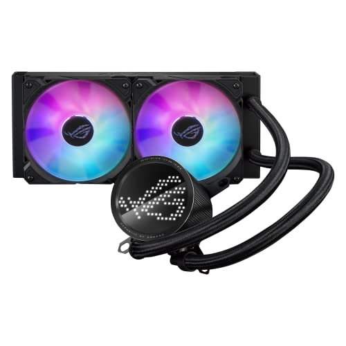 ASUS ROG RYUO IV SLC 360 ARGB All in one CPU Liquid Cooler Shortened tubing  Curved 6 67 inch AMOLED Display Supports 3D Effect Video or Customized System Information  6 Year Warranty