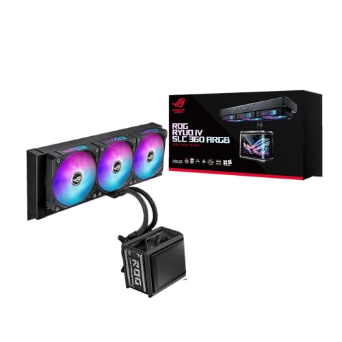 ASUS ROG RYUO IV SLC 360 ARGB All in one CPU Liquid Cooler Shortened tubing  Curved 6 67 inch AMOLED Display Supports 3D Effect Video or Customized System Information  6 Year Warranty