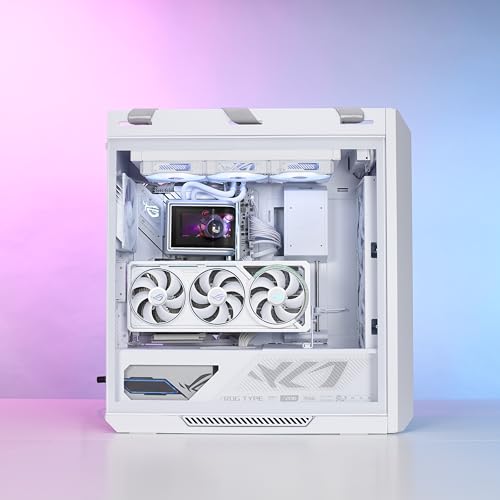 ASUS ROG RYUO IV SLC 360 ARGB White Edition All in one CPU Liquid Cooler  Shortened tubing for Clean Aesthetic  Movable Curved 6 67 inch Display  6 Year Warranty