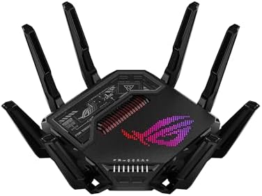 ASUS ROG Rapture GT BE98 PRO First Quad Band WiFi 7 Gaming Router supports 320MHz  Dual 10G Port  Triple level Game Acceleration  Mobile Game Mode  Subscription Free Security  AiMesh  and VPN features