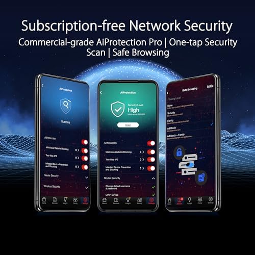 ASUS ROG Rapture GT BE98 PRO First Quad Band WiFi 7 Gaming Router supports 320MHz  Dual 10G Port  Triple level Game Acceleration  Mobile Game Mode  Subscription Free Security  AiMesh  and VPN features