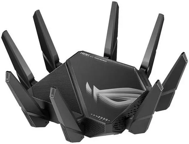 ASUS ROG Rapture WiFi 6E Gaming Router  GT AXE16000    Quad Band  6 GHz Ready  Dual 10G Ports  2 5G WAN Port  AiMesh Support  Triple level Game Acceleration  Lifetime Internet Security  Instant Guard