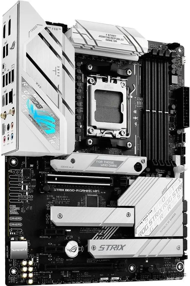 Placa base para juegos ASUS ROG STRIX B650-A GAMING WIFI 6E Socket AM5 (LGA 1718) Ryzen 7000 (12 + 2 etapas de potencia, DDR5, tres ranuras M.2, PCIe 4.0, LAN 2.5G, WiFi 6E, puerto USB 3.2 Gen 2x2 Tipo-C)
