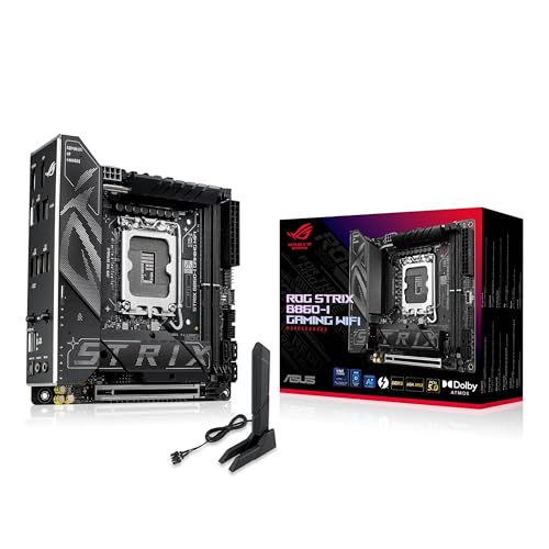 ASUS ROG STRIX B860 I GAMING WIFI B860 LGA 1851 mITX Mini ITX motherboard  Intel  Core  Ultra Series 2 Ready  Advanced AI ready  10 1 2 1 stage  DDR5  2 5G LAN  WiFi7  M 2  Thunderbolt  4  USB Type C 