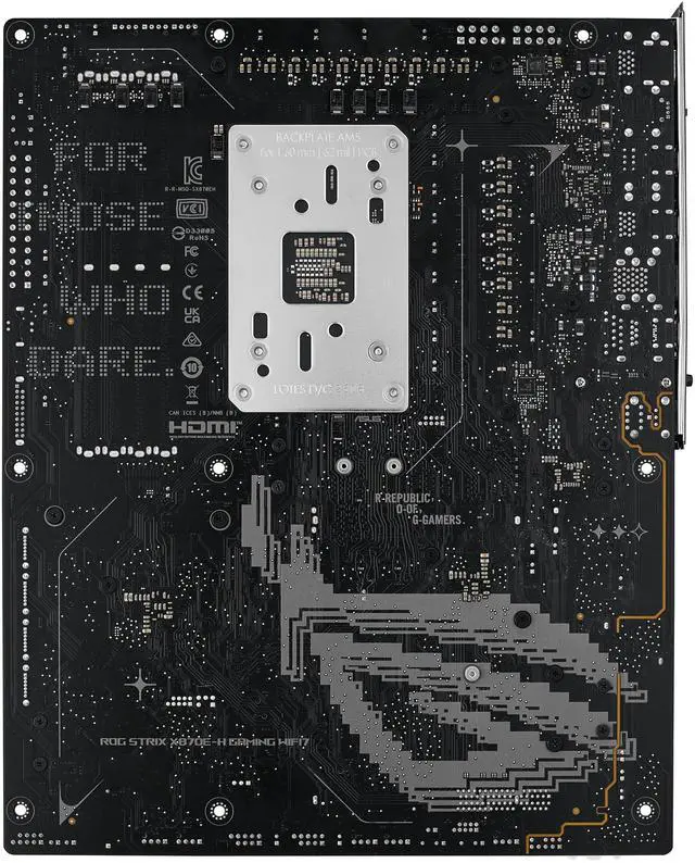 ASUS ROG STRIX X870E H GAMING WIFI7 AMD X870E H ATX motherboard with 16 2 1 power stages  Dynamic OC Switcher  Core Flex  DDR5 AEMP  WiFi 7  4x M 2  PCIe 5 0  Q Release  dual USB4 ports and USB 10Gbps Type C