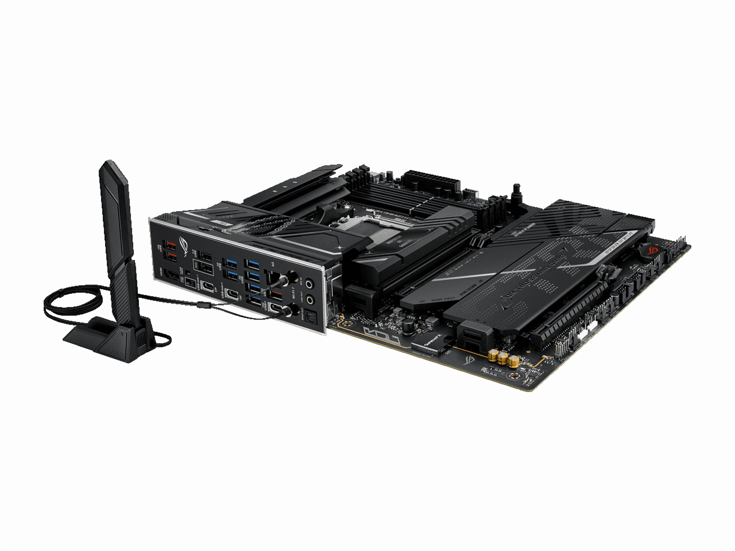 ASUS ROG STRIX X870E H GAMING WIFI7 AMD X870E H ATX motherboard with 16 2 1 power stages  Dynamic OC Switcher  Core Flex  DDR5 AEMP  WiFi 7  4x M 2  PCIe 5 0  Q Release  dual USB4 ports and USB 10Gbps
