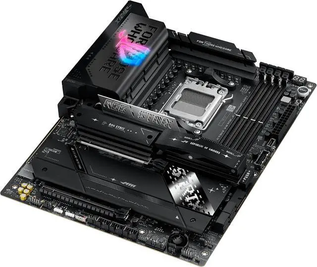ASUS ROG STRIX X870E E GAMING WIFI AMD AM5 X870 ATX motherboard 18 2 2 power stages  Dynamic OC Switcher  Core Flex  DDR5 AEMP  WiFi 7  5x M 2  PCIe 5 0  Q Release Slim  USB4  AI OCing & Networking