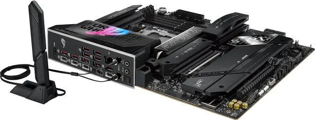 ASUS ROG STRIX X870E E GAMING WIFI AMD AM5 X870 ATX motherboard 18 2 2 power stages  Dynamic OC Switcher  Core Flex  DDR5 AEMP  WiFi 7  5x M 2  PCIe 5 0  Q Release Slim  USB4  AI OCing & Networking