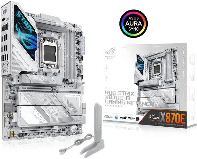 ASUS ROG STRIX X870E A GAMING WIFI7 NEO  AMD ATX motherboard  16 2 2 power stages  DDR5 slots  four M 2 slots  PCIe 5 0 with full support for next gen GPUs  WiFi 7  Dual USB4