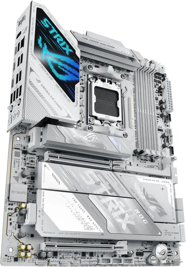 ASUS ROG STRIX X870E A GAMING WIFI7 NEO  AMD ATX motherboard  16 2 2 power stages  DDR5 slots  four M 2 slots  PCIe 5 0 with full support for next gen GPUs  WiFi 7  Dual USB4