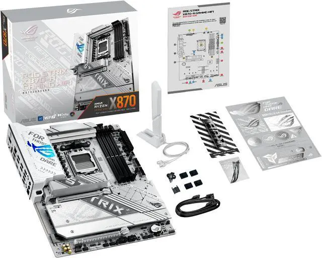 ASUS ROG STRIX X870 A GAMING WIFI AMD AM5 X870 ATX motherboard 16 2 2 power stages  Dynamic OC Switcher  Core Flex  DDR5 AEMP  WiFi 7  4x M 2  PCIe 5 0  Q Release Slim  USB4  AI OCing & Networking