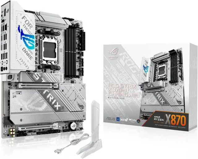 ASUS ROG STRIX X870 A GAMING WIFI AMD AM5 X870 ATX motherboard 16 2 2 power stages  Dynamic OC Switcher  Core Flex  DDR5 AEMP  WiFi 7  4x M 2  PCIe 5 0  Q Release Slim  USB4  AI OCing & Networking