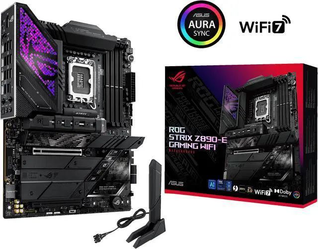 ASUS ROG STRIX Z890 E GAMING WIFI Intel  Z890 LGA 1851 ATX motherboard  Advanced AI PC ready  18 2 1 2 stages  DDR5  WiFi 7  7x M 2  Thunderbolt  4  USB Type C   AI Overclocking  Cooling & Networking